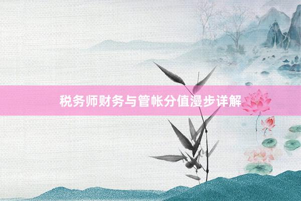 税务师财务与管帐分值漫步详解