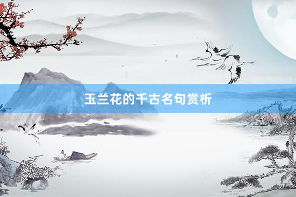 玉兰花的千古名句赏析